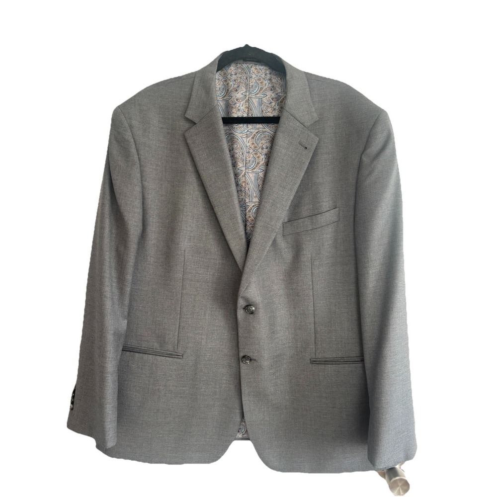 Joseph Abboud Mens 50R Gray Wool Sport Coat Blazer Jacket‎ Classic Office